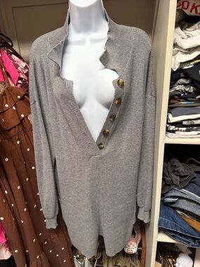 Gray Picnic sweater romper , size L